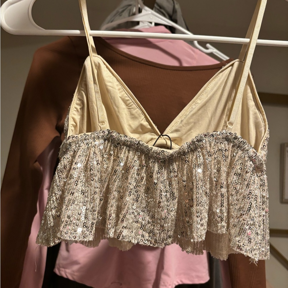 Sequin babydoll cami